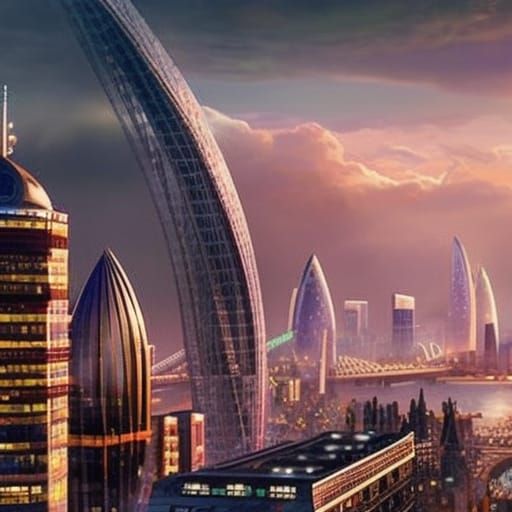 Futuristic London: Glass Buildings and Airy Mood