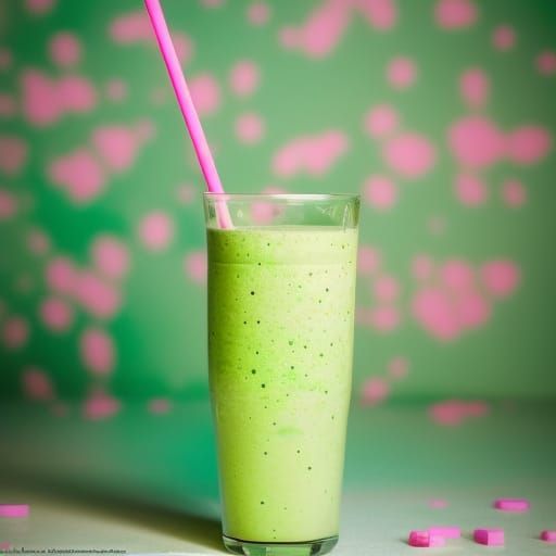 Light Green Milkshake on Pink, Professional Photo