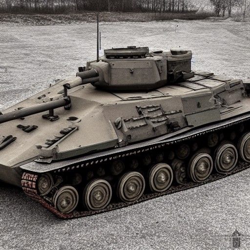 German WW2 Tank in Cyberpunk Horror Style