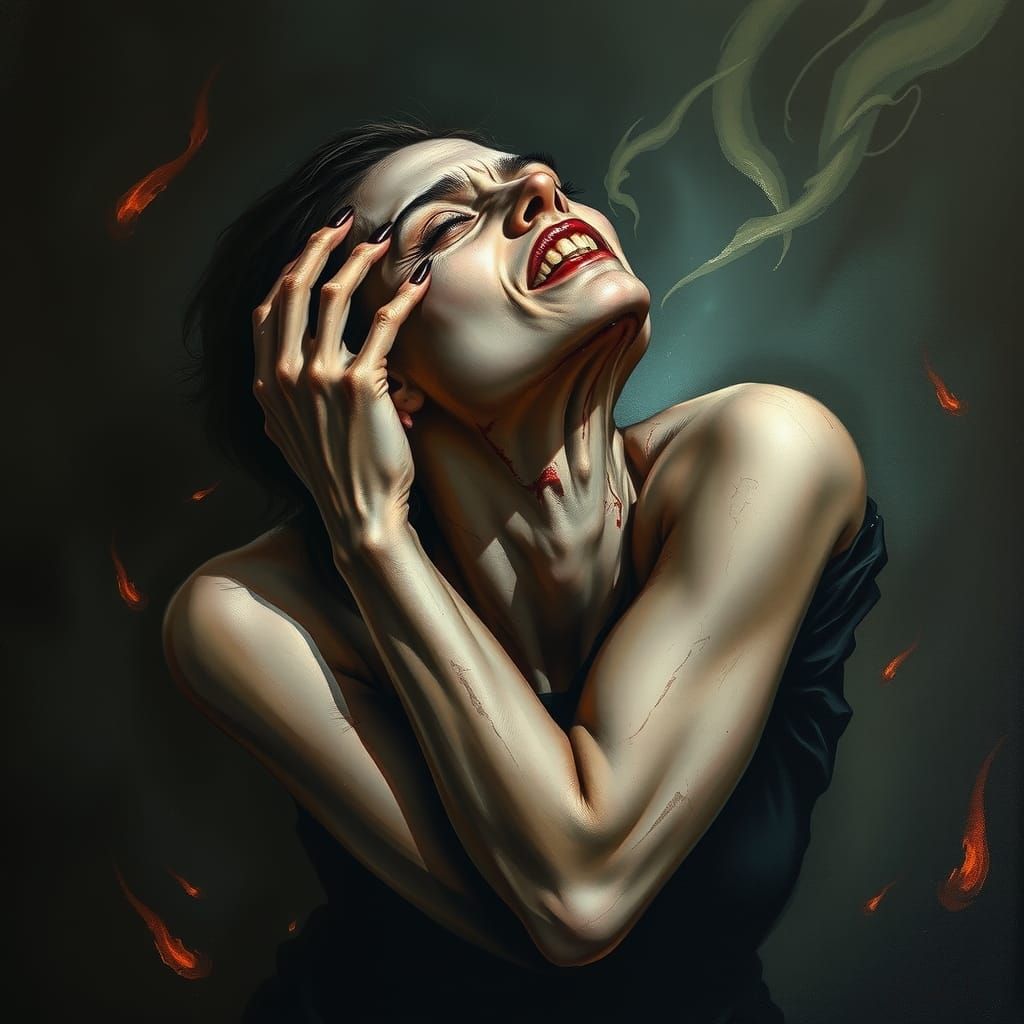 Disturbing Demonic Possession in Gothic Horror Style