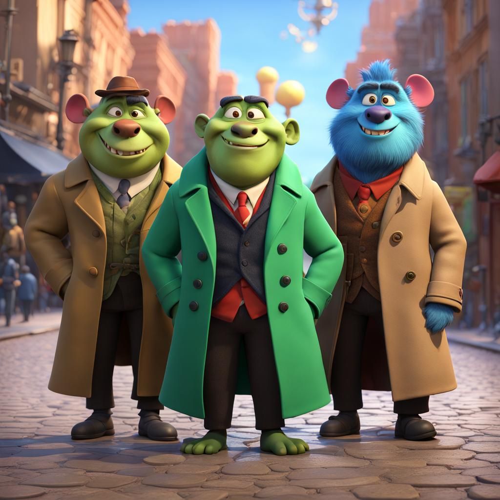 Kobolds in Trench Coat: Pixar Style Concept Art