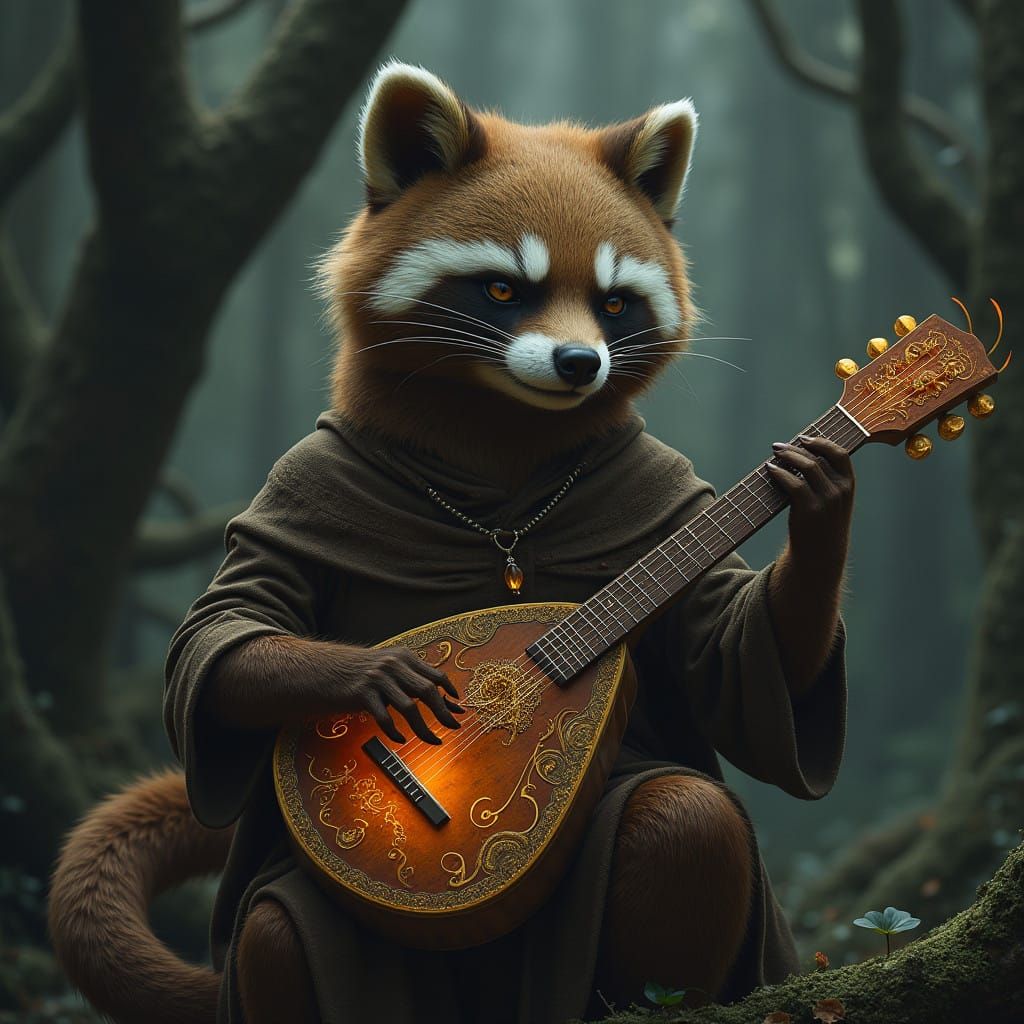 Sorrowful Tanuki Bard in Twilight Forest