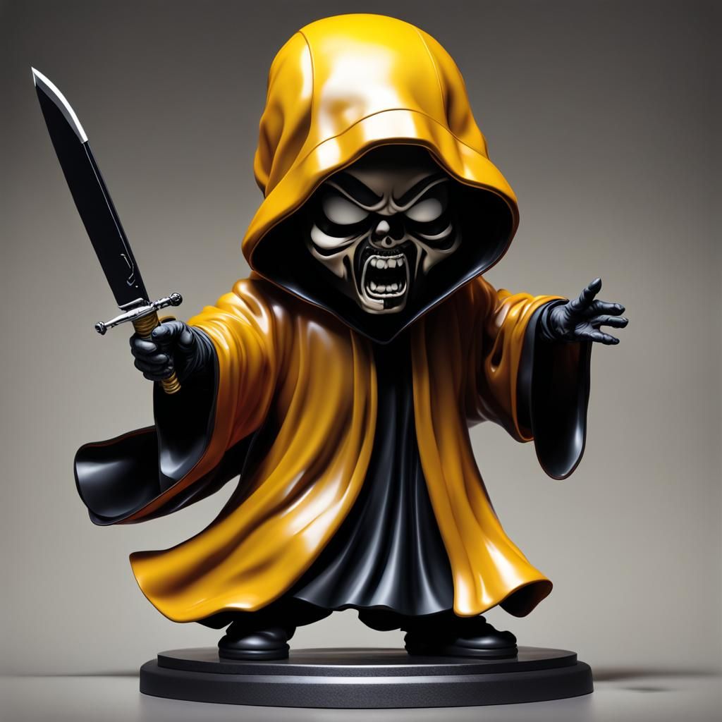 Hyperrealistic Ghostface Bobblehead with Knife