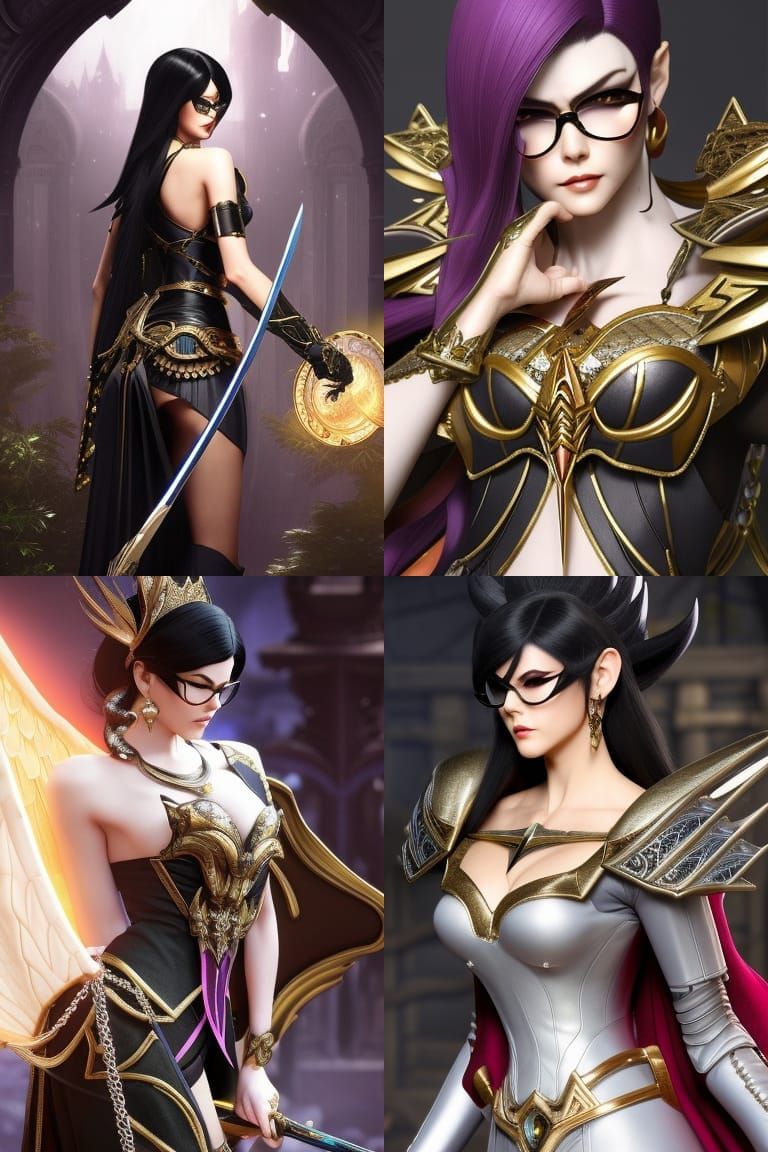 Bayonetta as Fallen Aasimar in D&D Style