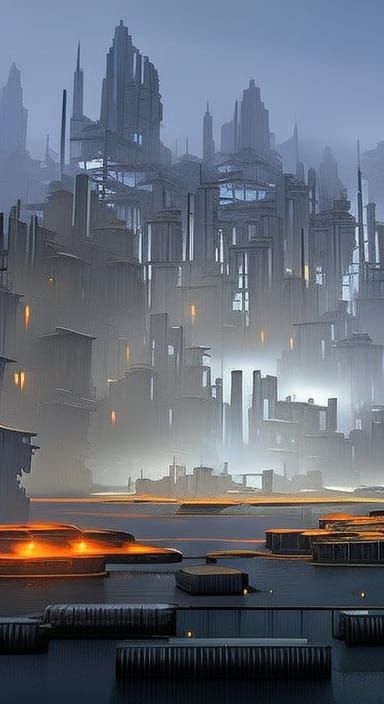 16k resolution, post-impressionist landscape in the style of Disco Elysium, vivid use of lighting, dramatic contrasts, a...