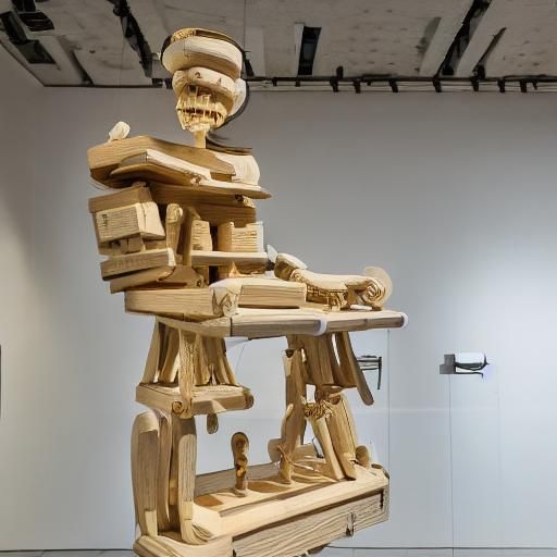 Chewing Gum and Wood Workmen Sculptures