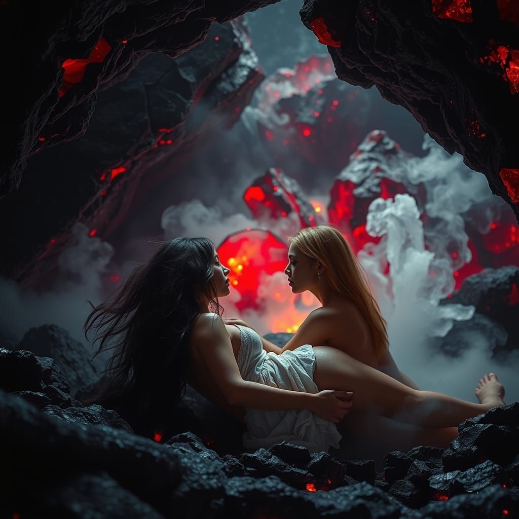 Erotic Steam Cave with Obsidian Walls