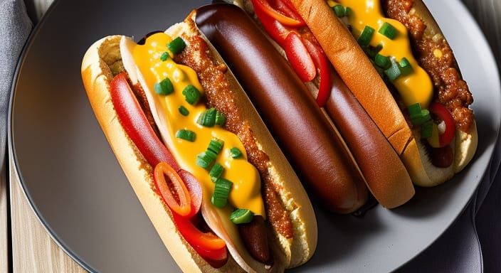 Delicious Chili Dog topped with Savory Chili