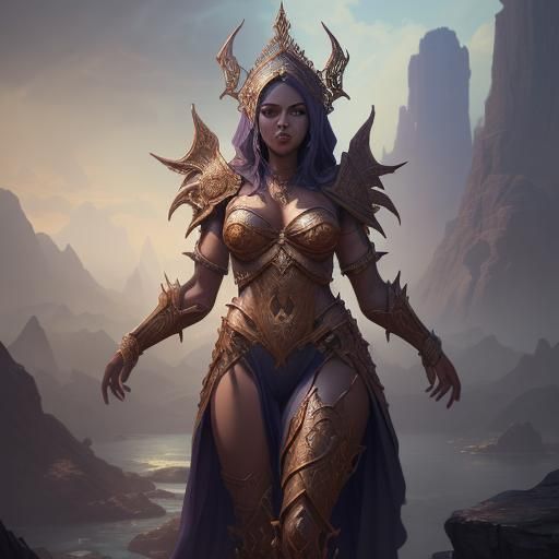 Aisha Qandisha as Grecian God: Fantasy Concept Art