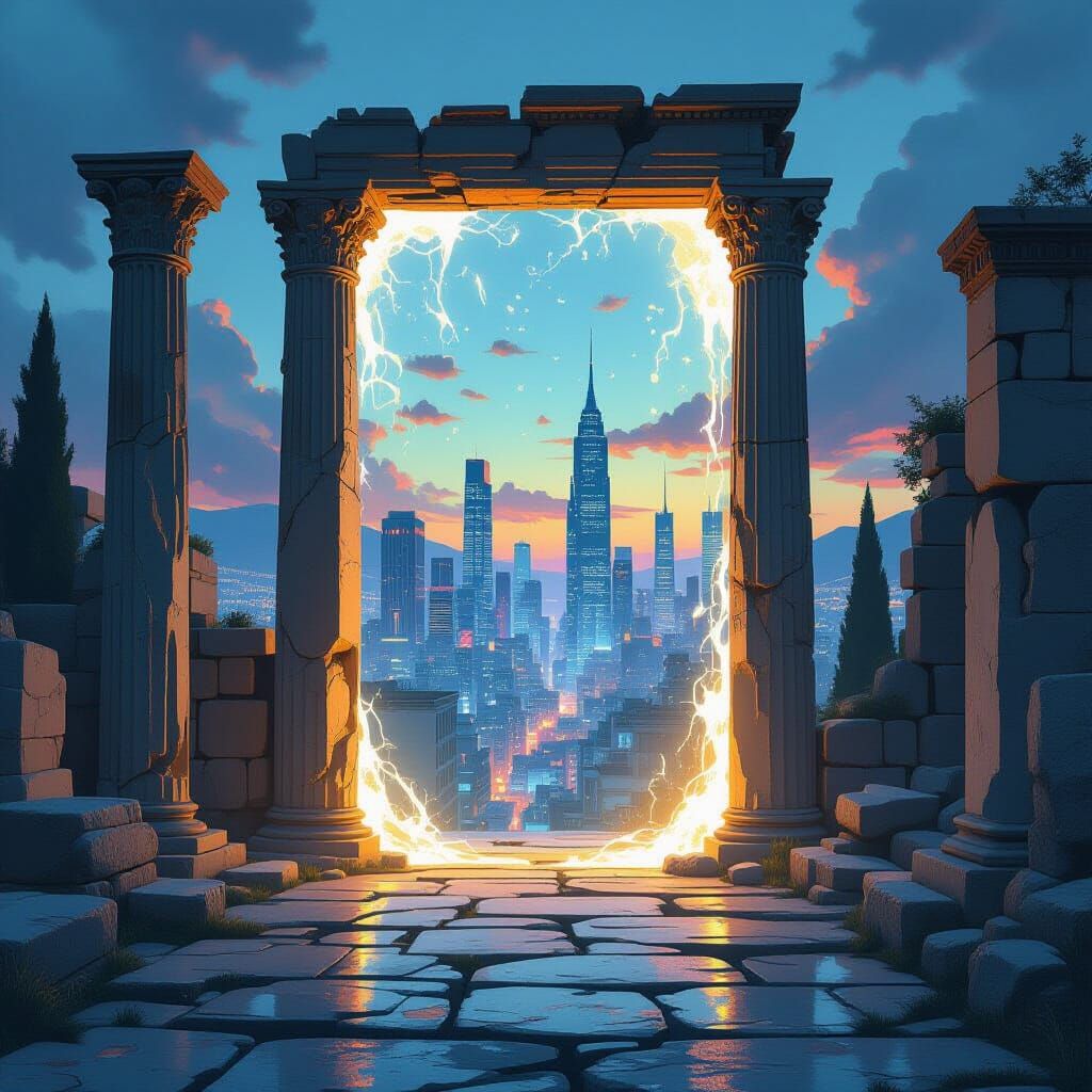 Magical Portal Connects Ancient Greece and Future City
