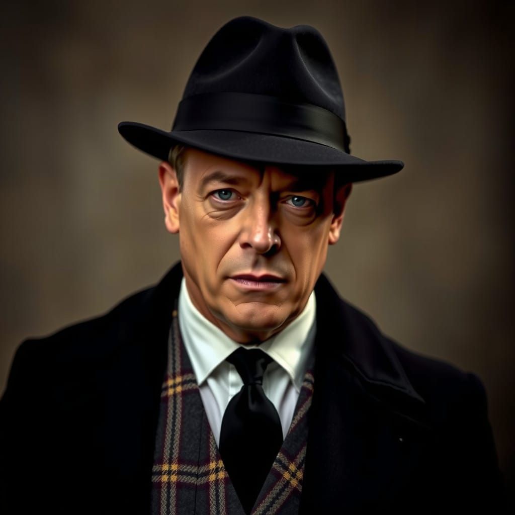 Tough British Gentleman in Formal Attire