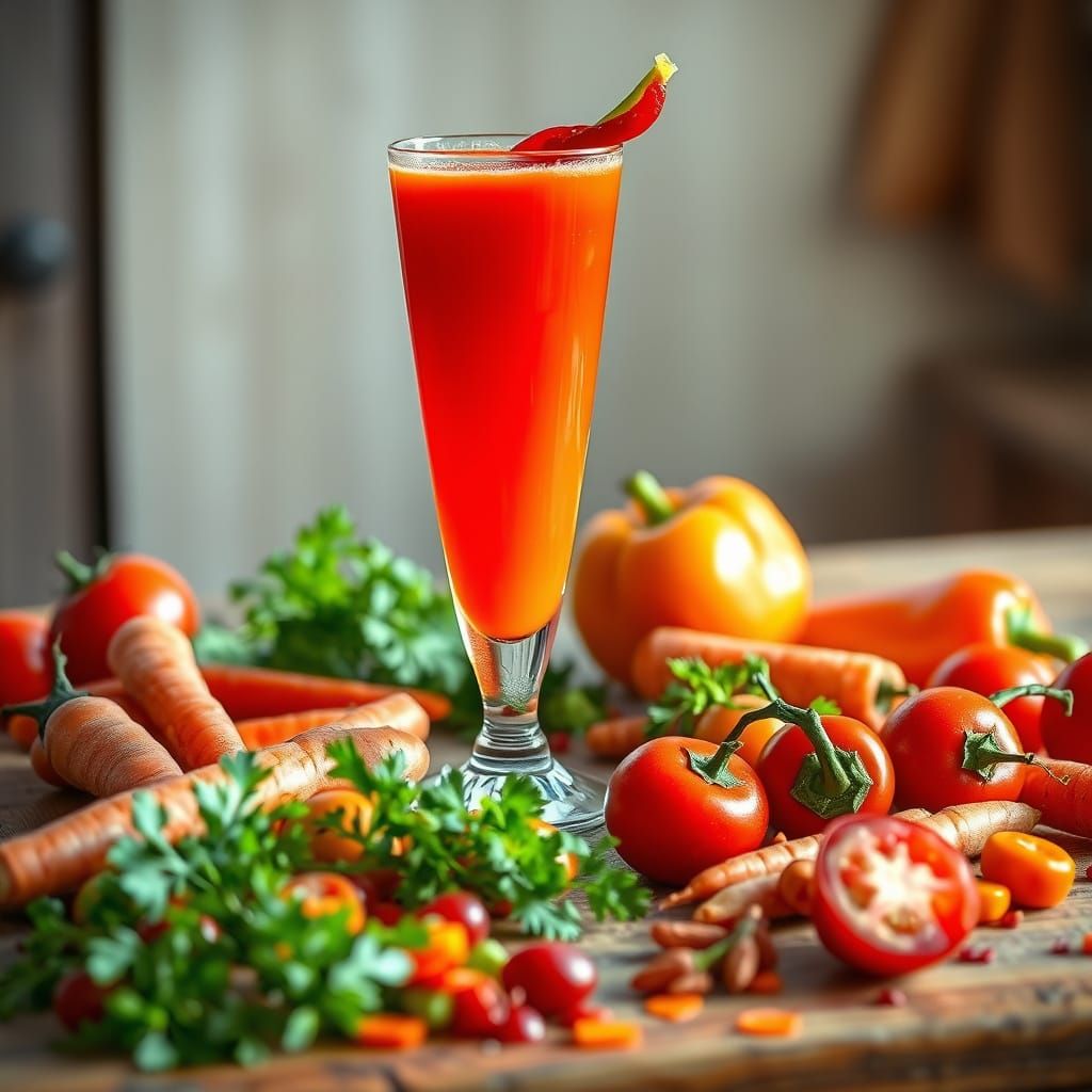 Vibrant Still Life of Fresh Produce in a Rustic Setting