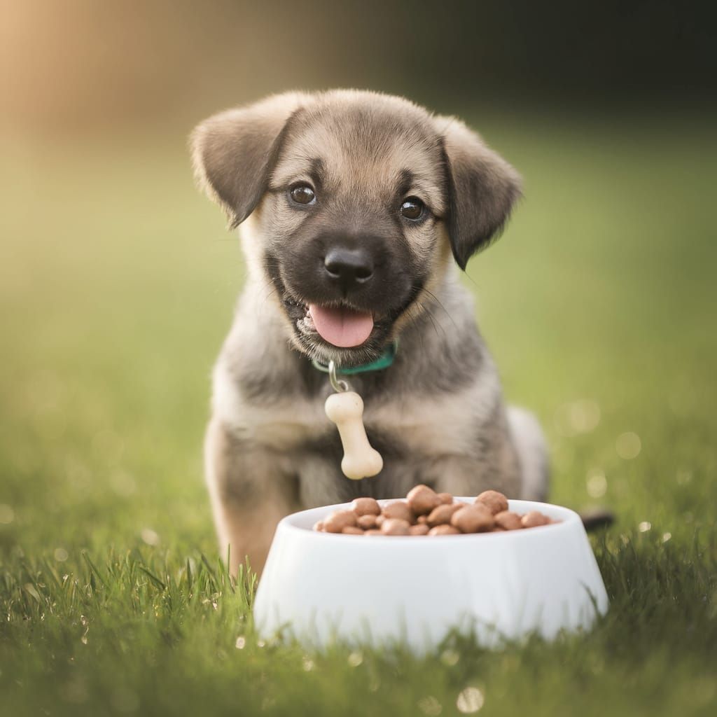 A Charming Puppy's Portrait on a Lush Green Lawn