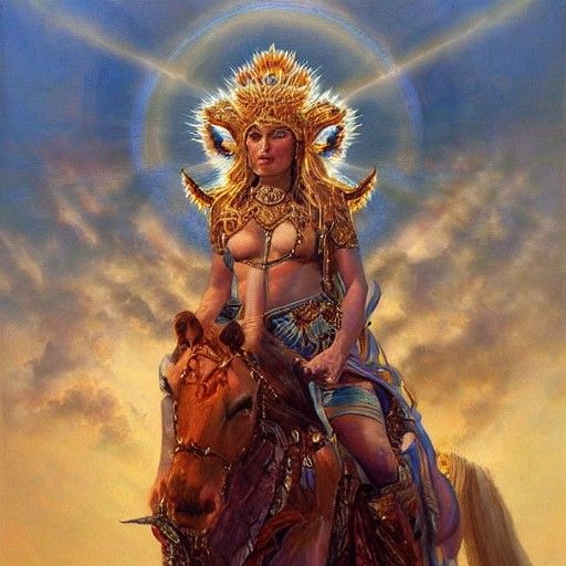 Leo Goddess in Her Realm: An Oil Painting