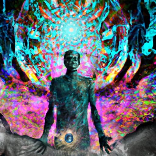 Sinister Cosmic Being in Astral Holographic Art