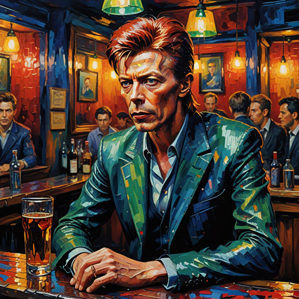 David Bowie in Vibrant Neo-Impressionist Splendor