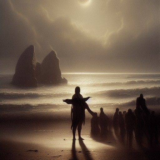 Beach Scene with Ethereal Lighting in High Definition