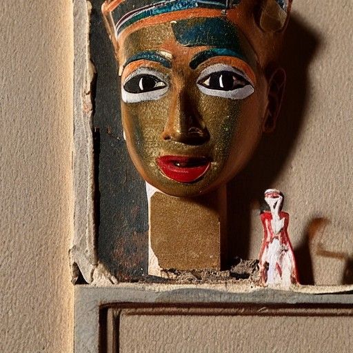 Possessed Egyptian Statuette in Decaying Cupboard
