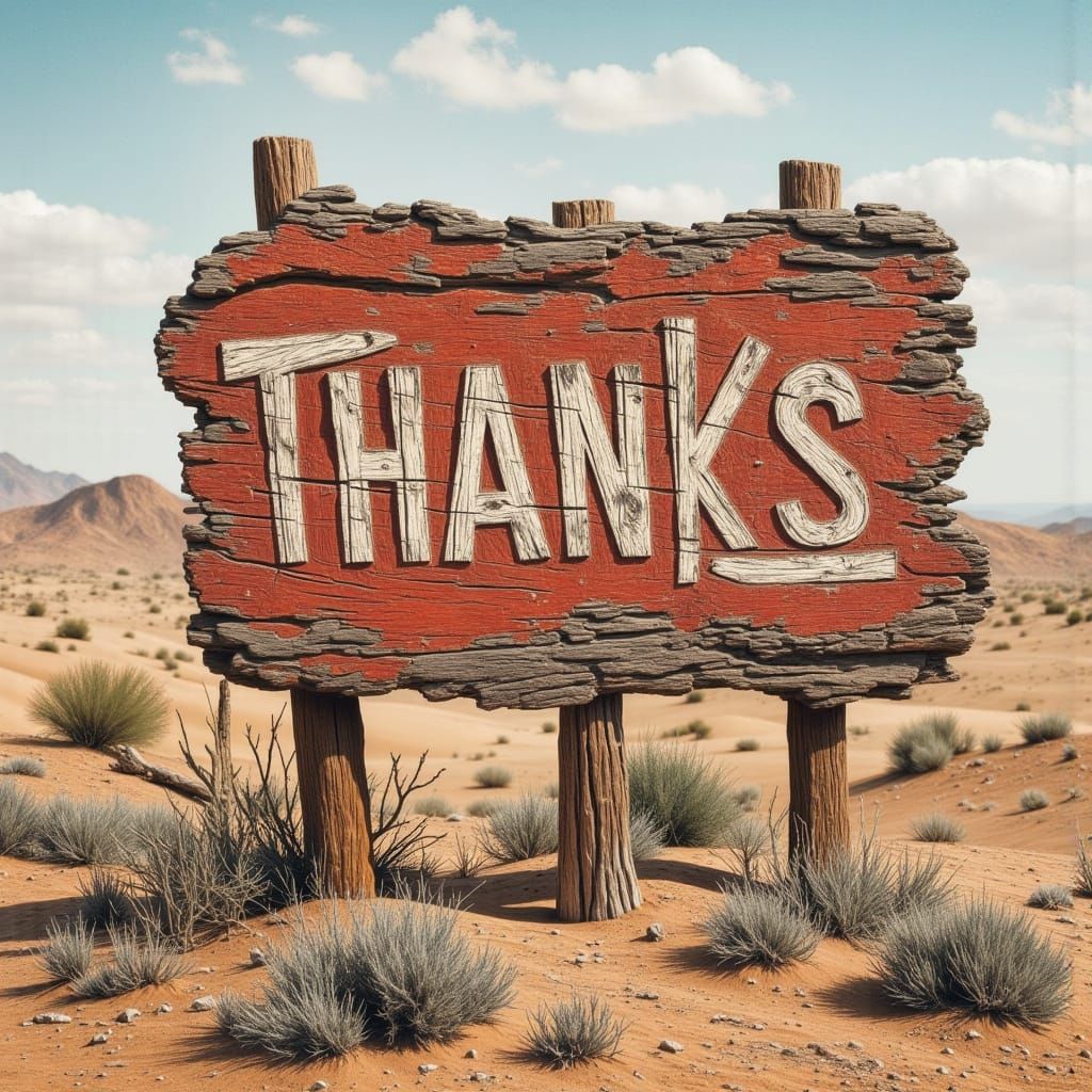 Weathered Desert Sign in Watercolor