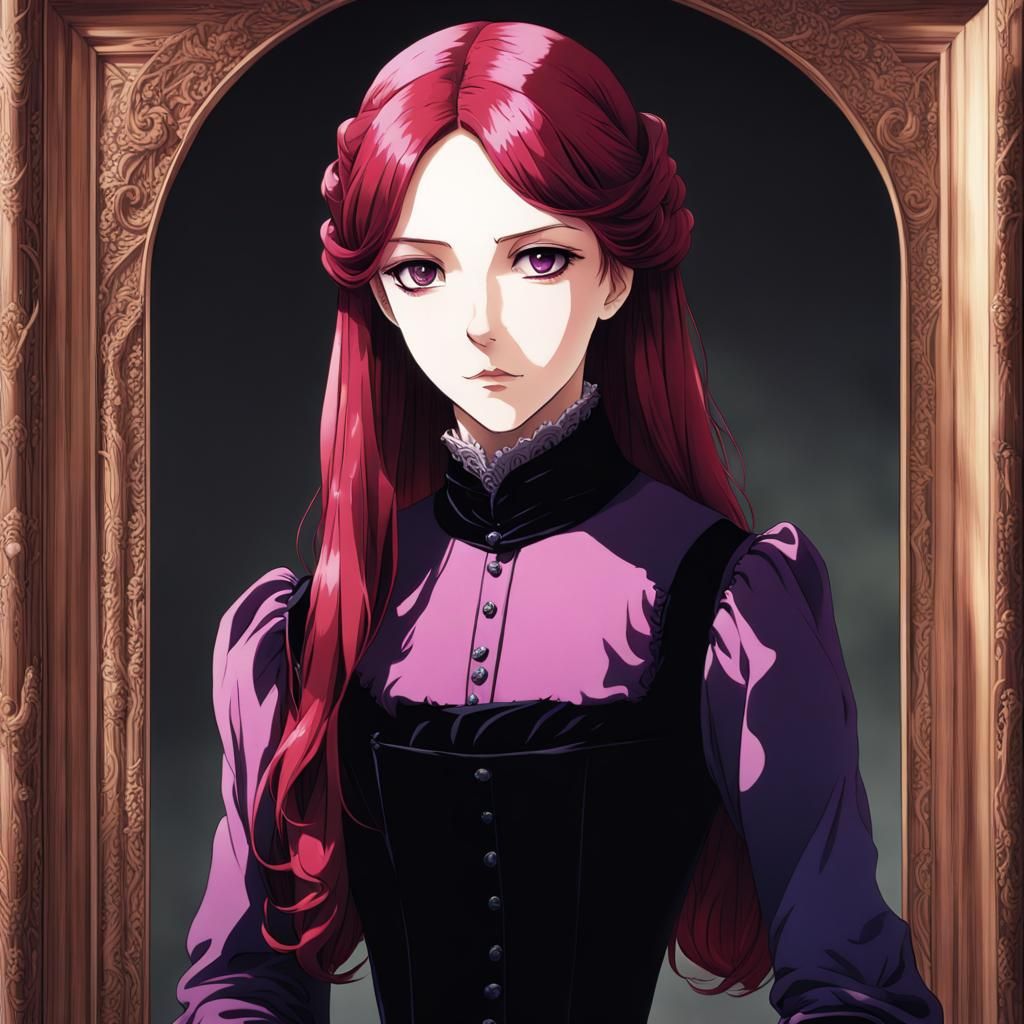 Victorian Princess in Anime Style Painting