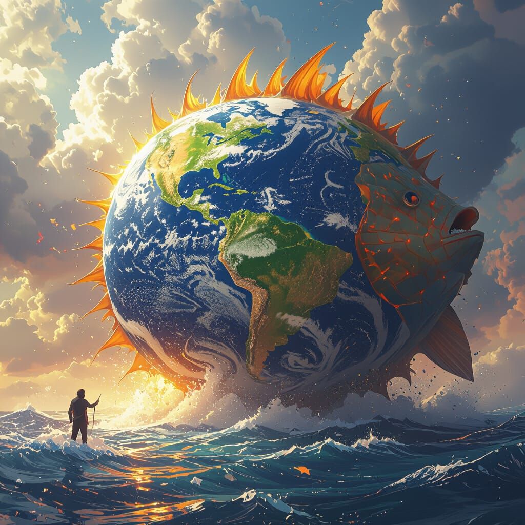 Colossal Sunfish Devours Earth in Epic Concept Art