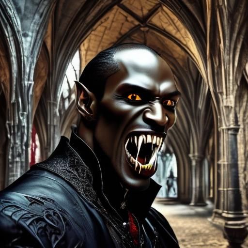 Gothic Vampire Portrait of Black Male