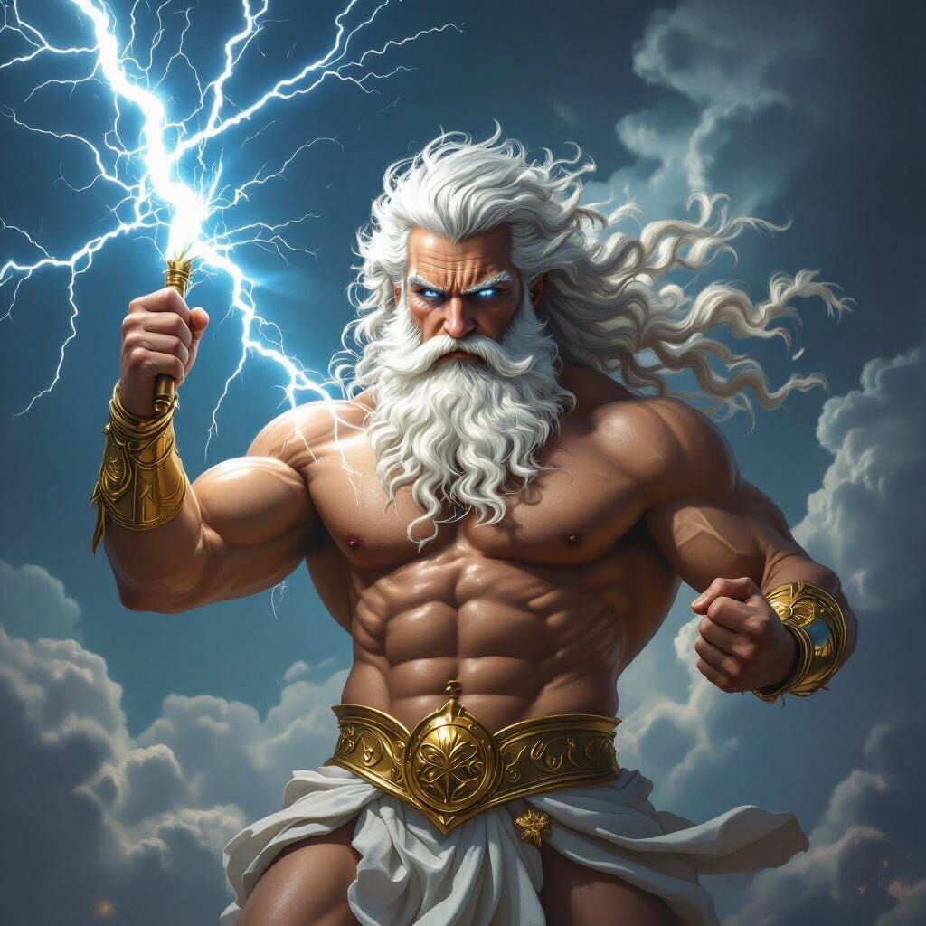 Zeus Commands Mount Olympus in Baroque Style