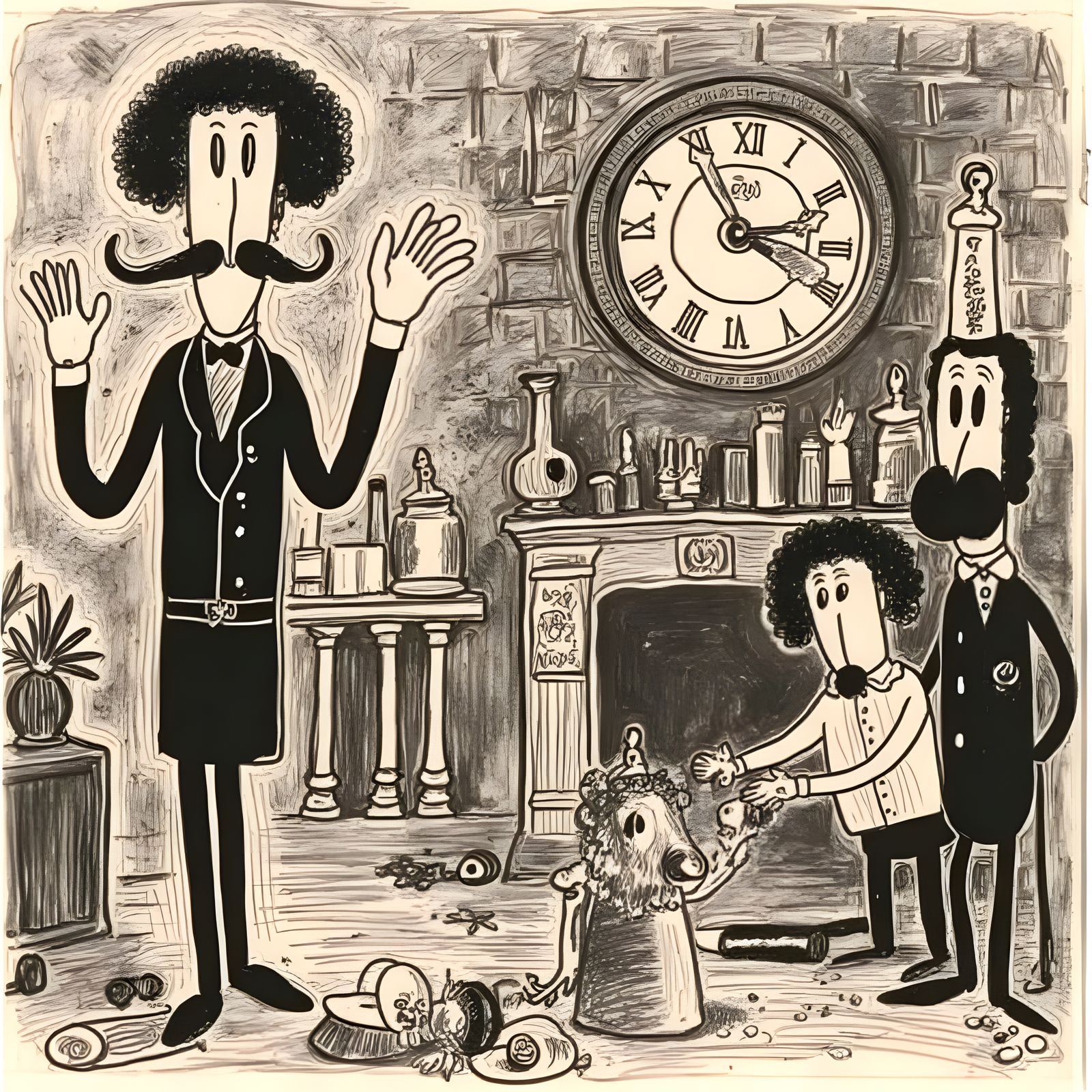 Surreal Sunny Street in 1930s Cartoon Style