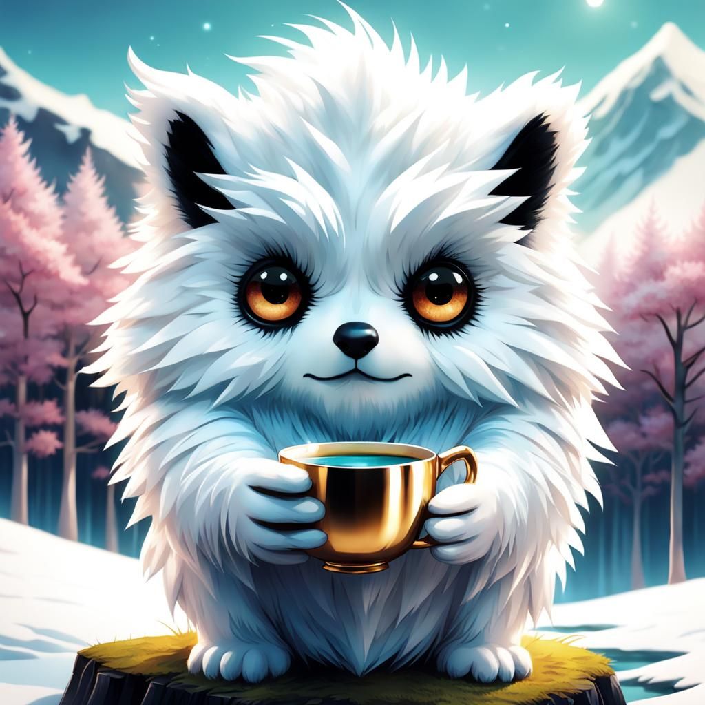 Fluffy Creature Spring Lake Fantasy Portrait