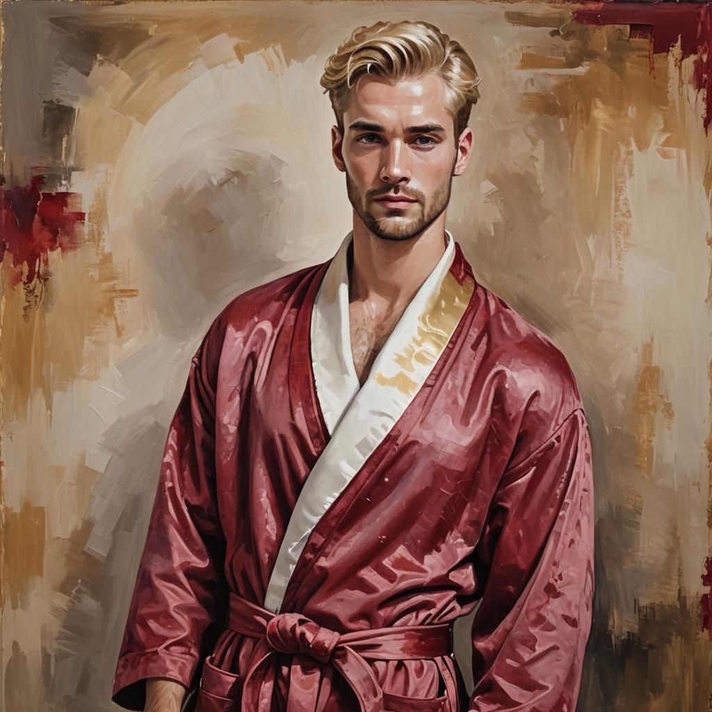 Handsome Blond Man in Art Nouveau Style