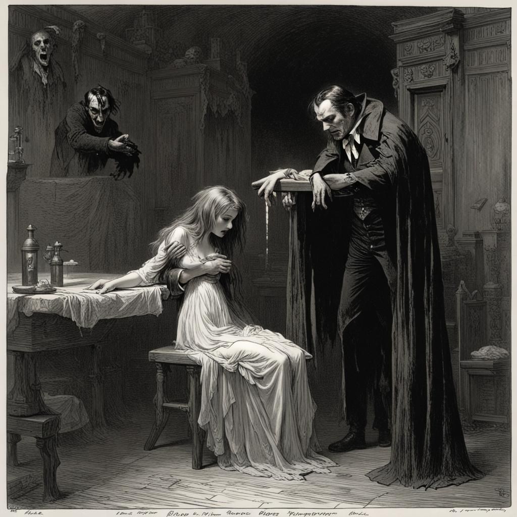 Vampire Blood Shower: Horror Art