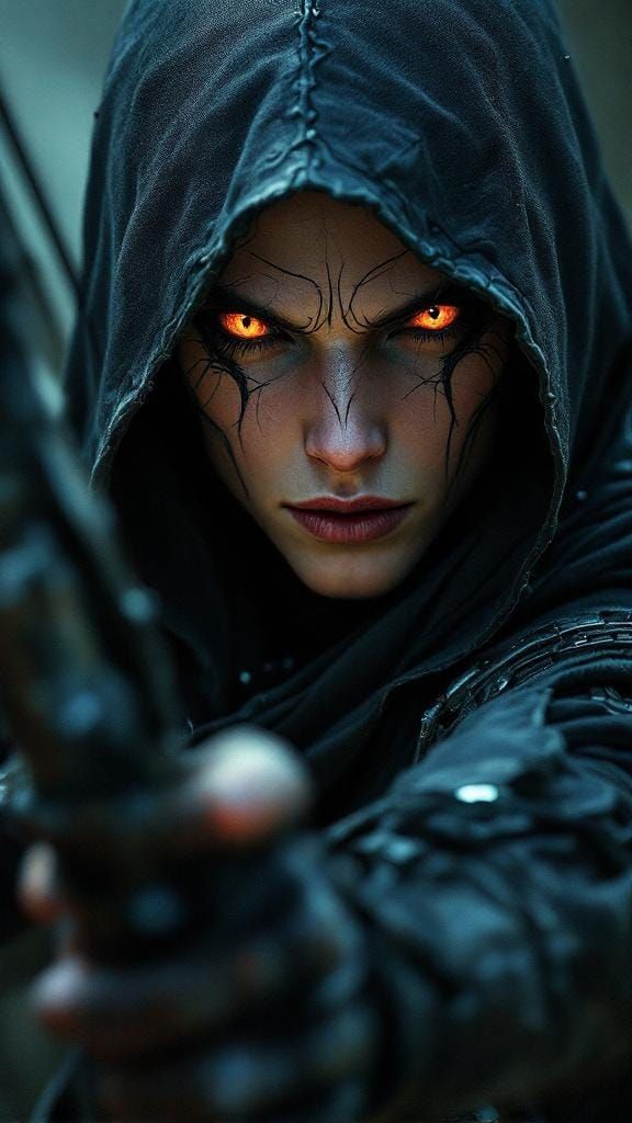 Elven Spider Archer in Mystical Biomechanical Style