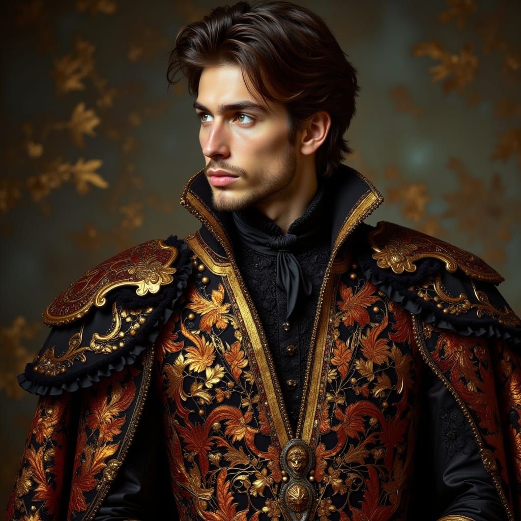 Fantasy Portrait: Young Man in Velvet and Brocade