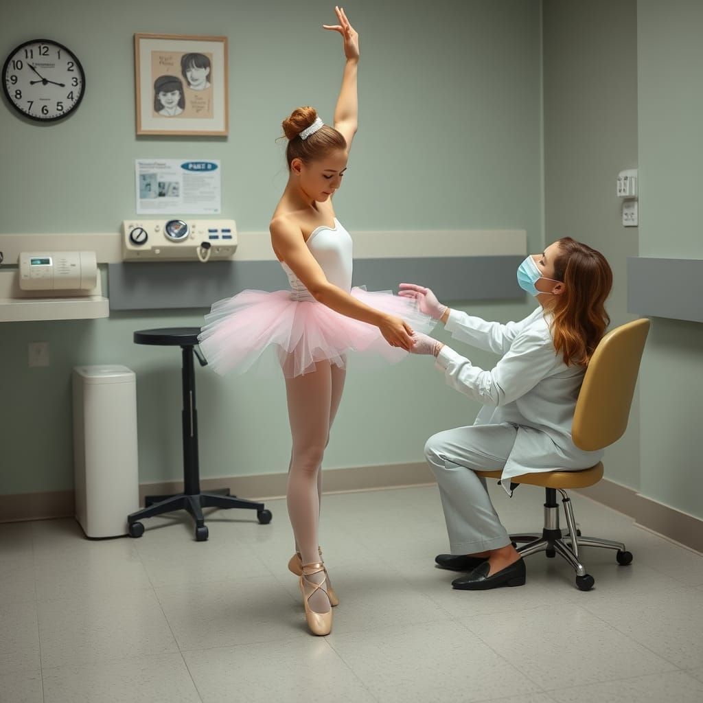 Ballerina Receives Vaccination in a Medical Setting