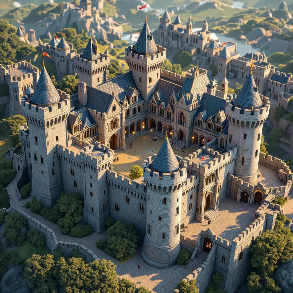 Detailed 3D Map of Cair Paravel Castle