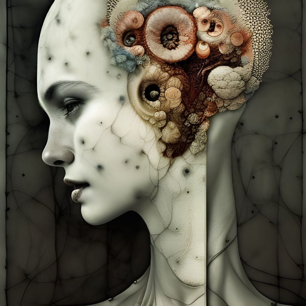 Double Exposure Head and Toilet Bowl Collage