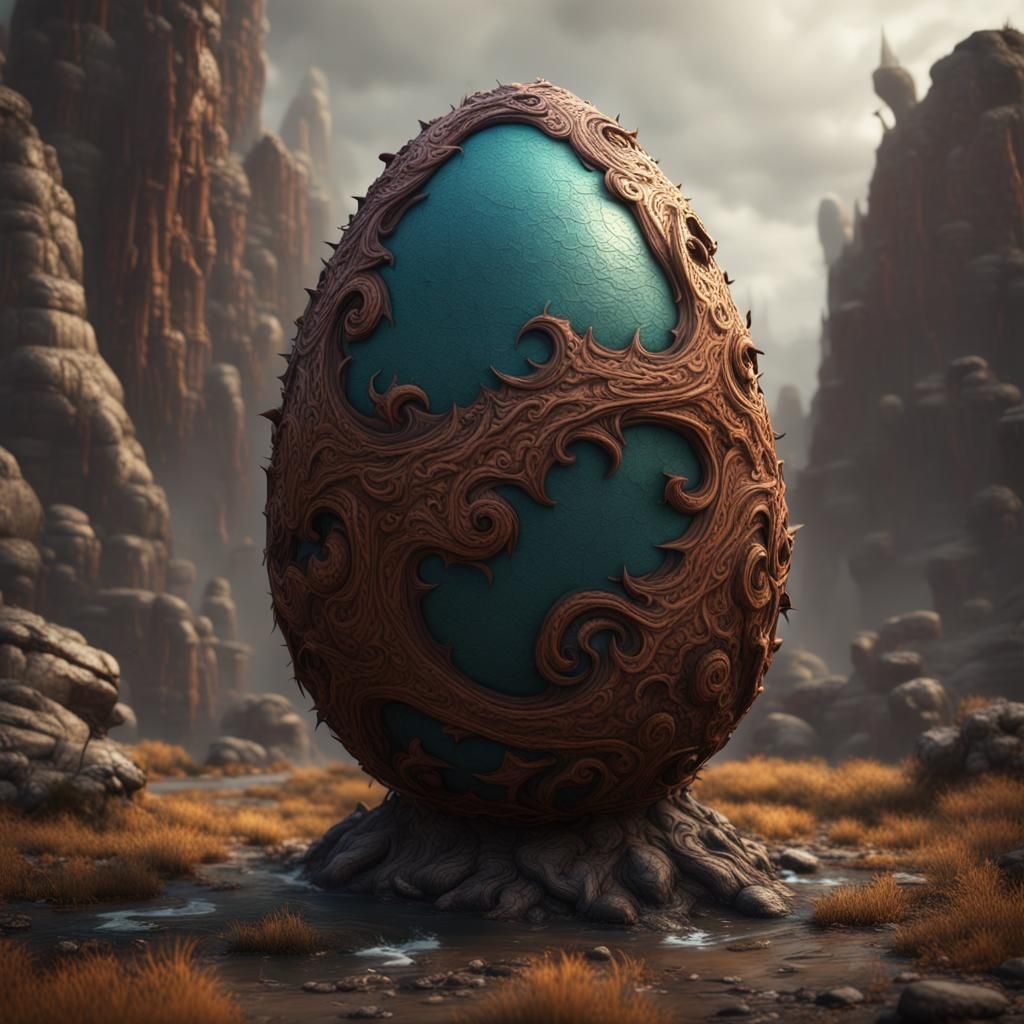 Fantastical Ogre Egg: Detailed Matte Painting