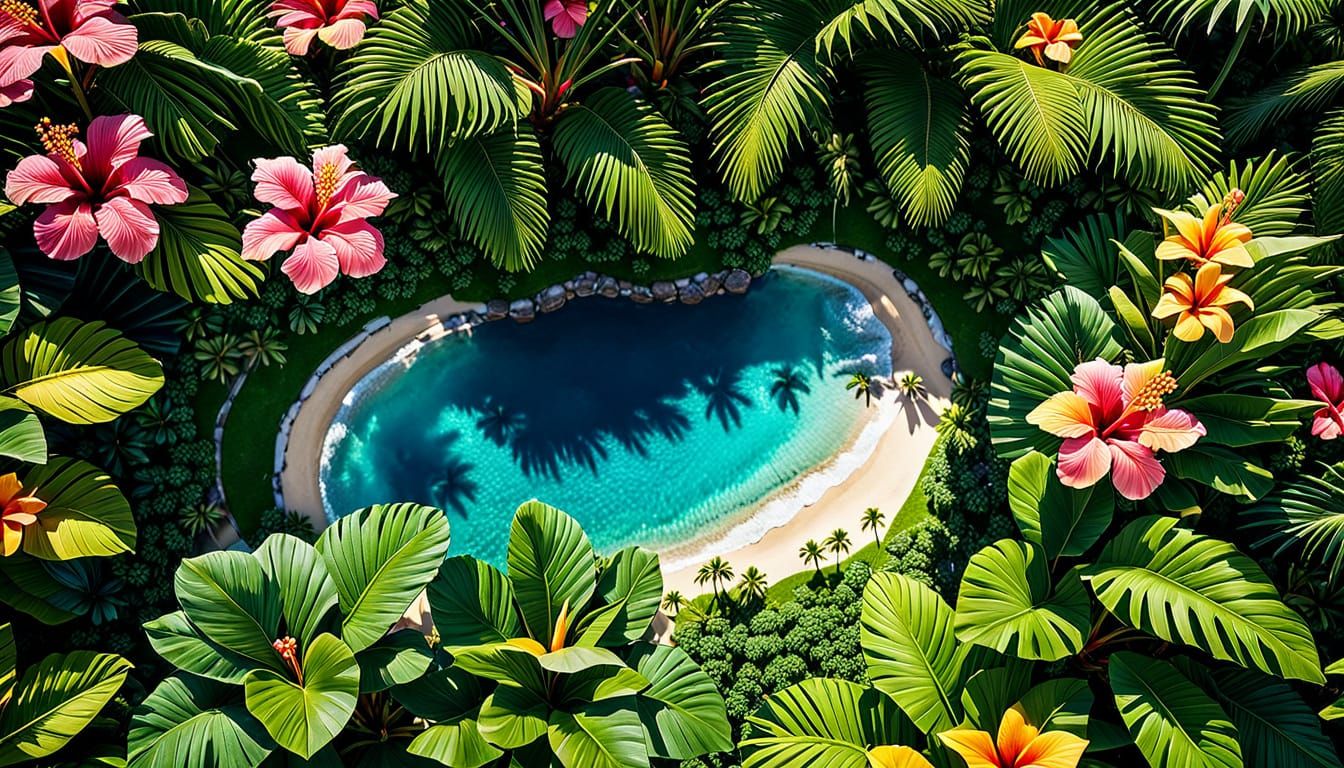 Breathtaking Aerial View of Tropical Hawaii