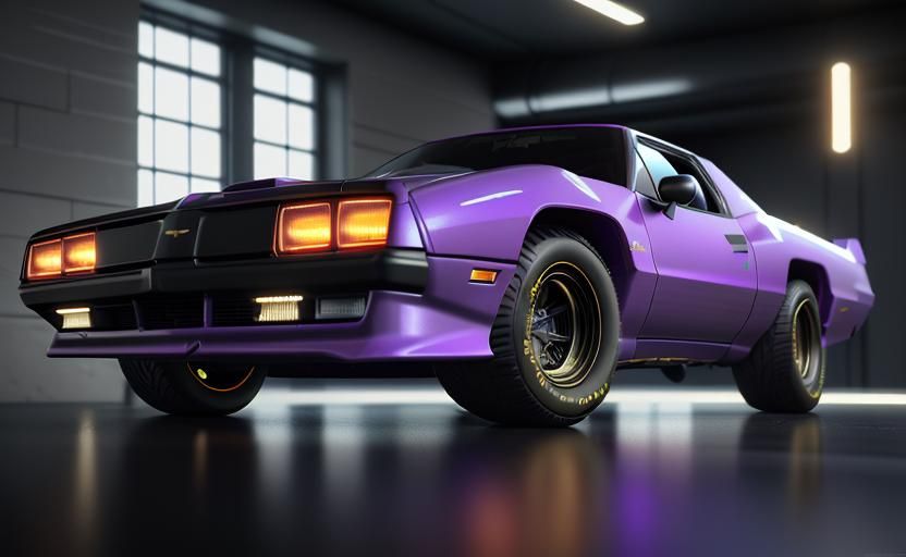 Custom 80's Dodge Daytona in Futuristic Style