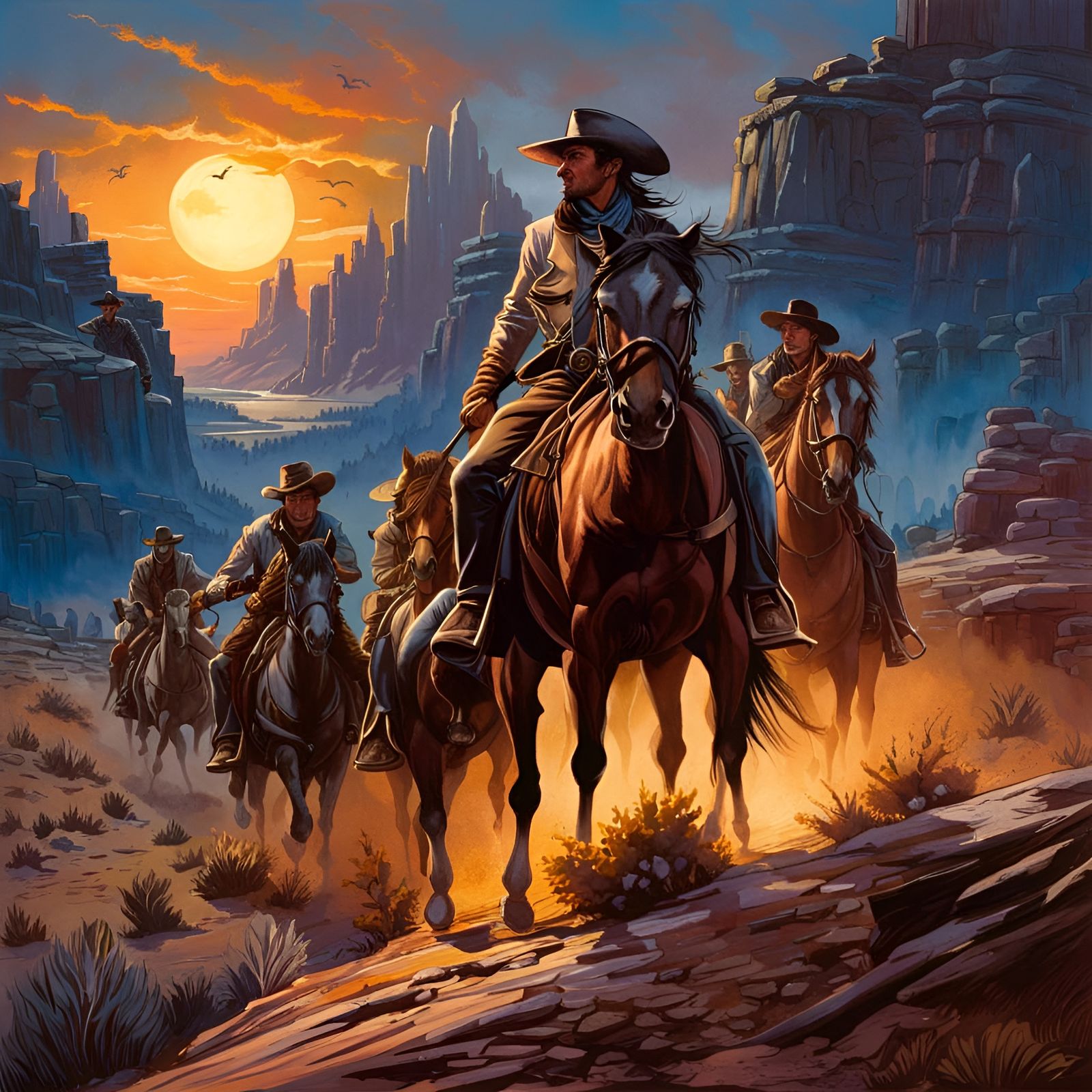 Cowboy's Wild West Adventure: Comic Book Art
