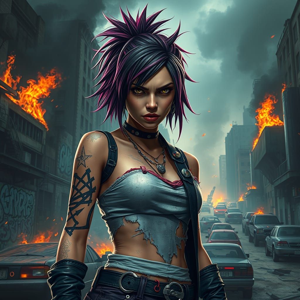 Punk Rock Supervillain Leads Riot in Dystopian City