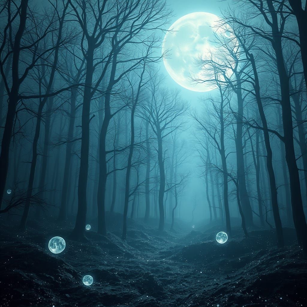 Moonlight Forest with Constellation Ground