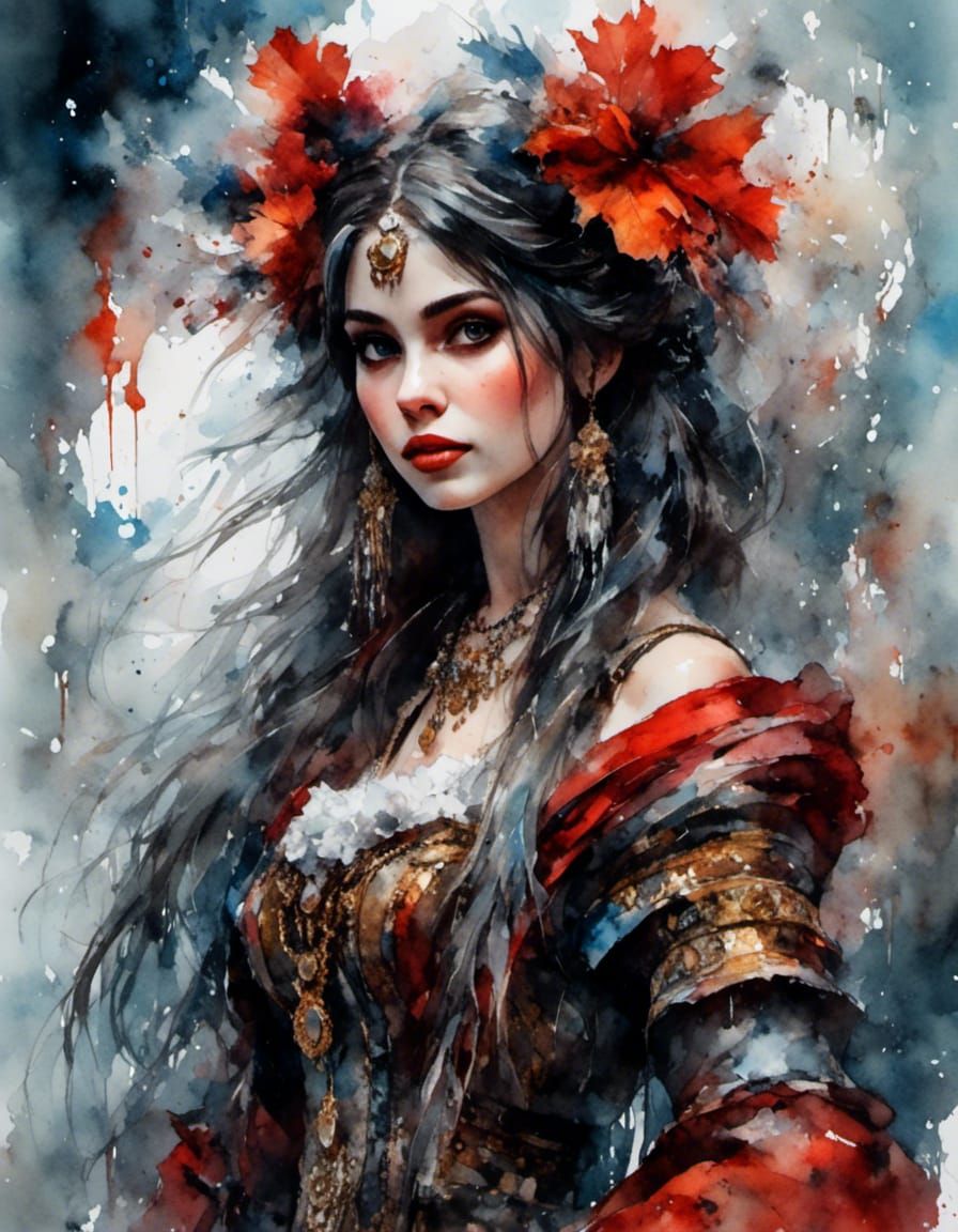 Fantasy Girl Portrait with Nature Background