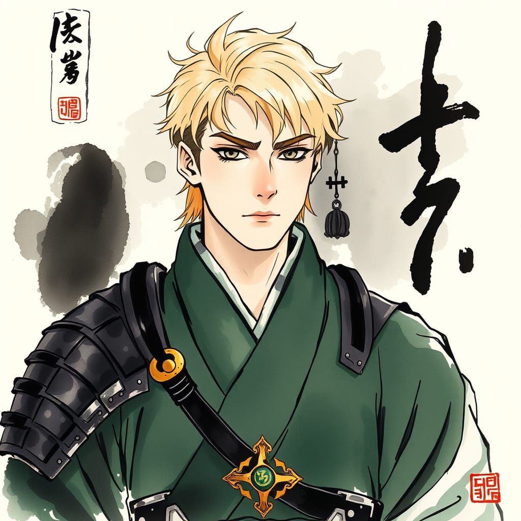 Ninjago Lloyd in Traditional Chinese Ink Wash Style