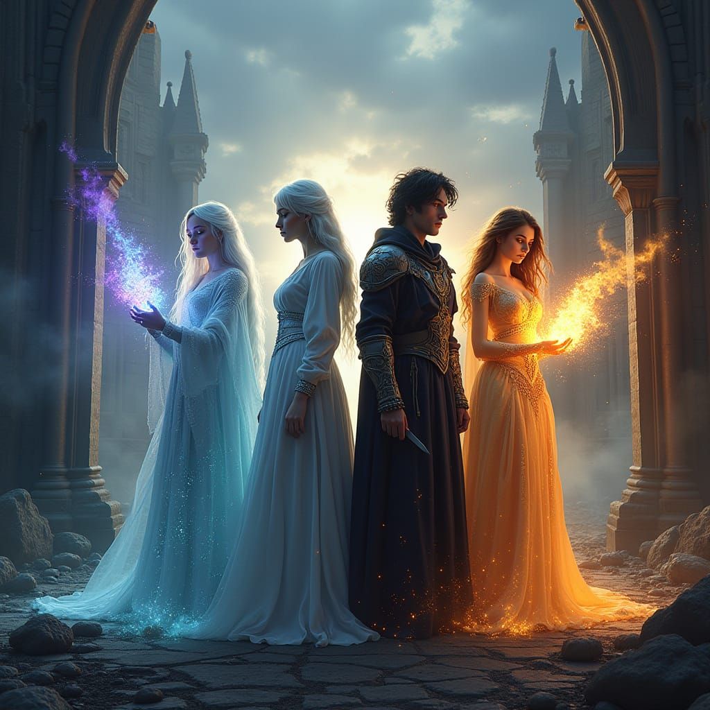 Celestial and Elemental Magic Clashes in Hogwarts Ruins