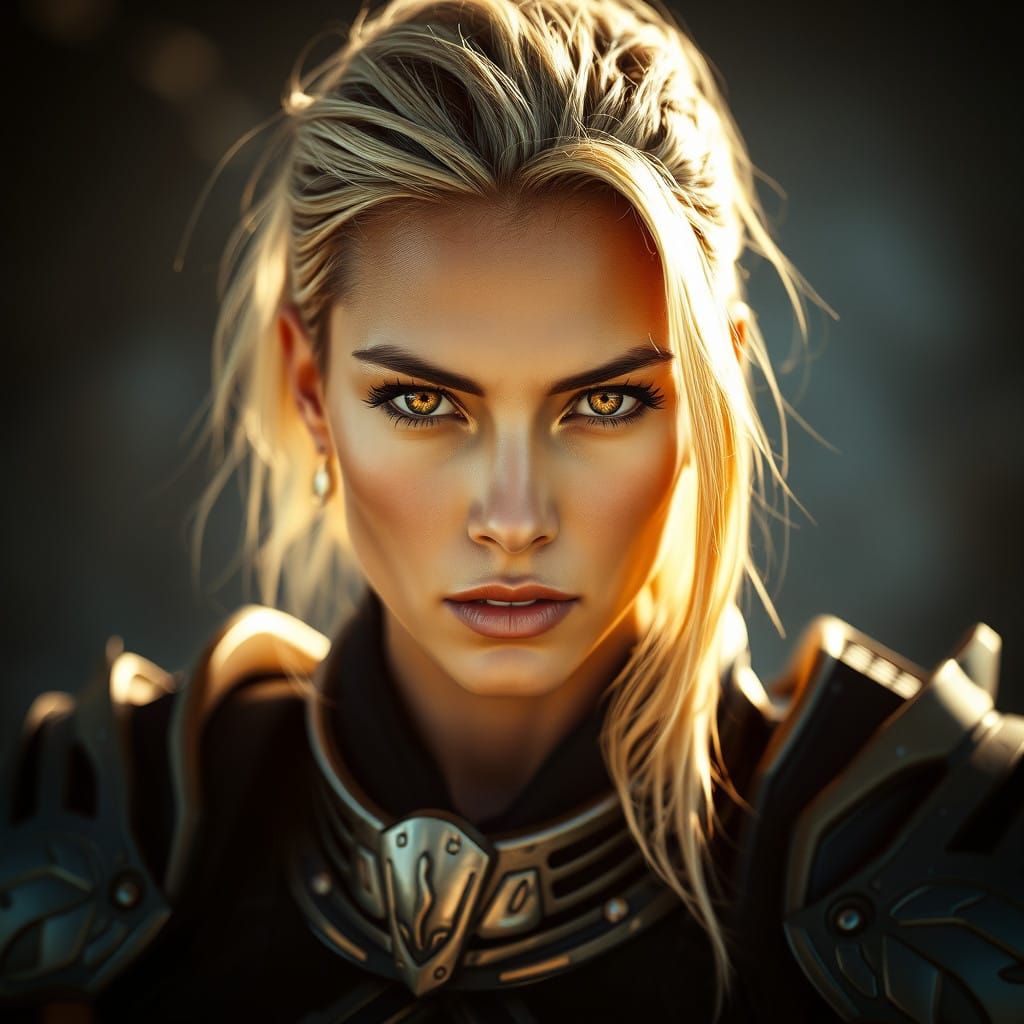 Warrior Queen in Futuristic Armor Gaze