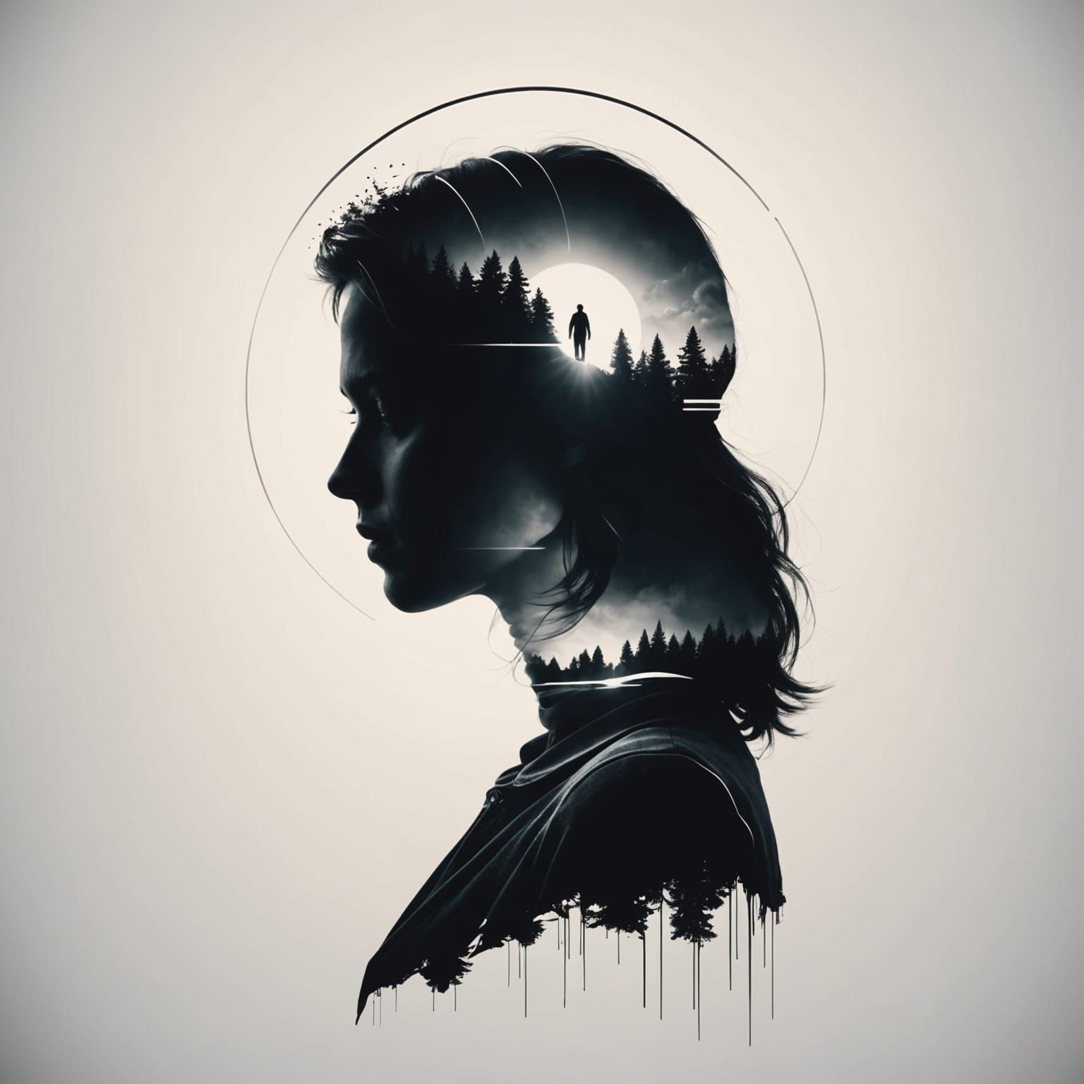 Mysterious Figure in Halo of Light