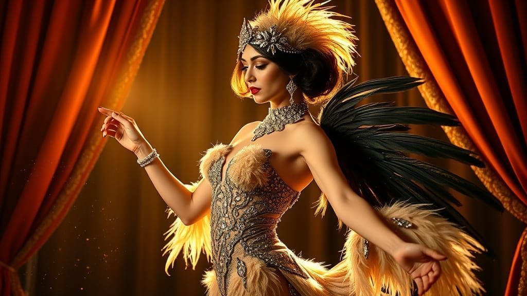 1920s Showgirl in Art Deco Style