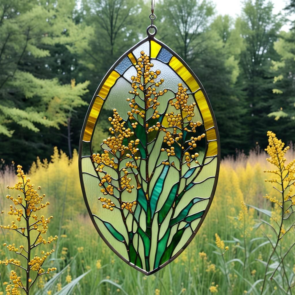 stained glass goldenrods in field