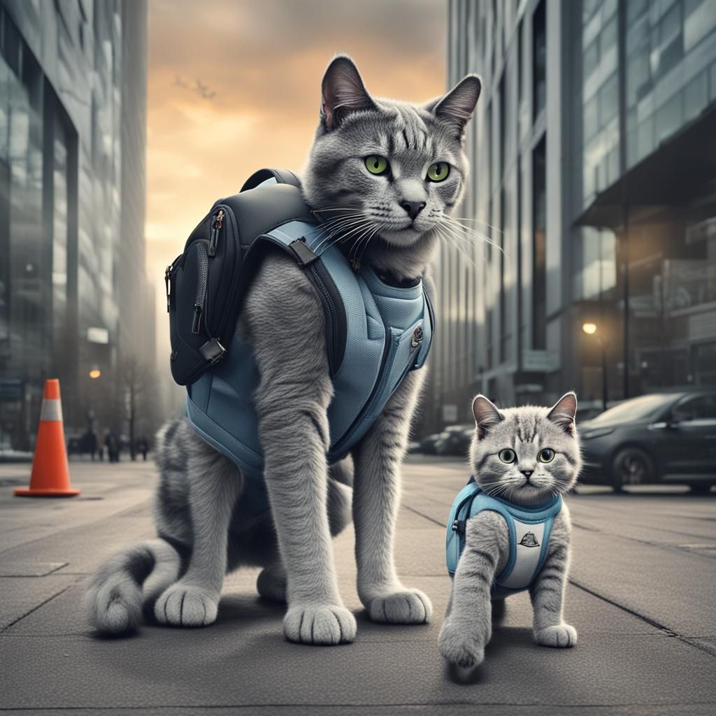 Happy Cat Goes to Work in Air Jordans